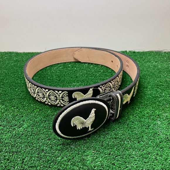 AUTHENTIC MEXICAN WESTERN CINTO BELT EMBROIDERED - Picture 5 of 6